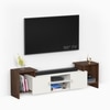Bluewud Optimal Engineered Wood Tvcabinet In Brown Maple & White Finish