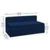 Marteen 3 Seater Velvet Pull Out Sofa Cum Bed in Navy Blue Color With Storage