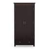 Fidora 2 Door Solid Wood Wardrobe in Mahogany Finish