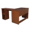 Brightmind Engineered Wood L Shape Study Table in Walnut Finish