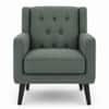 Carola Boucle Button Tufted Accent Chair Forest Green Colour