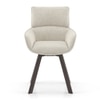 Bren Swivel Dining Chair In Ivory Colour