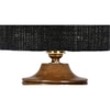 Cinderella Black Jute Table Lamp with Natural Wood Base
