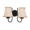 Devansh Dual Black Metal  Wallmounted Lamp With Beige Jute  Shade