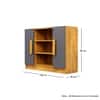 Hexa Engineered Wood Bookshelf in Giant Wood and Slate Grey Colour