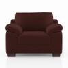 Esquel Premium 1 Seater Fabric Sofa in Deep Crimson Velvet Colour