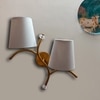 Devansh Metal Electric Wall Light in Gold Colour with Grey Shade Count of 2 Lights