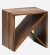 Alger Sheesham Wood End Table In Rustic Teak Finish