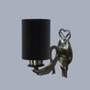Devansh Metal Electric Wall Light in Antique Gold Colour with Black Shade Count of 1 Light