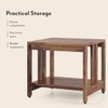 Beirut Solid Wood Bedside Table in Teak Finish