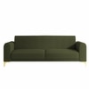 Veniza Velvet 3 Seater Sofa In Olive Green Colour