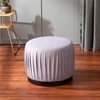 Luxe Collection Grey Fabric Pouf Ottoman