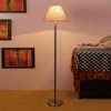 Denzel Beige Cotton Shade Floor Lamp