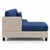 Nova 3 Seater L Shaped Sectional Sofa Right Chaise and Ottoman Blue Cream