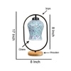Devansh Multicolor Glass Wooden & Iron  Table Lamp -17 Inch Height  -Aka