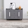Hexa Red Multipurpose Storage Cabinet With 3 Drawer 2 Door in Slate Grey Colour