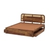 Sunburst Ratan Solid Wood King Size Storage Bed