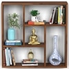 BLUEWUD Javis Engineered Wood Wall Shelve Decor Floating Shelf Display Rack Decorative Hall D�cor for Living Room Bedroom Home Furniture (Brown Maple) (61.5 X 14.8 X 61.5) CM.