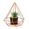 Geometric Metal Planter With Artificial Plant