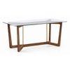 Bourdaine Glass 6 Seater Dining Table In Teak Finish