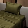 Stoa Paris Single Bedsheet with 1 Pillow Cover sheet with Olive Oasis