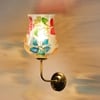 Devansh Metal Electric Wall Light in Gold Colour with Multicolor Shade Count of 1 Light