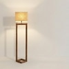 Tesseract Beige Jute Floor Lamp with Beige Jute Base