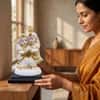 Devotional Eternal Radha Krishna Statue in White and Gold Colour