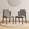 Harper Solid Wood Dining Chair in Danish Walnut Finish & Puppy Tooth Colour