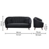 Nilo Velvet 3 Seater Sofa Dark in Grey Colour