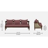 Marlow 3 Seater Seater Wooden Sofa in Pink Fabric