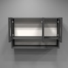 Aluminium Black Profile 3 Tinted Glass Handless Shutter  In Slate Grey Finish