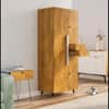 Hexa Red Wooden 2 Door Wardrobe with Drawer and Hanging Space in Giant Wood Colour