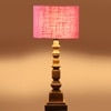 Devansh Pink Jute Table Lamp With  Wood Natural Base (7X7X21.25 Inches)-11