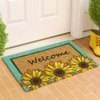 Luxe Home 100% Natural Coir Doormat Welcome Floral Print Design (71x45cm)