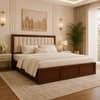 Tarang Solid Wood Comfort King Bed Box Storage Provincial Teak Finish Mattress 72 x 78 Inches