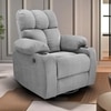 Helios Fabric One Seater Motorised Recliner with Rocking Revolving & Cup Holder in Grey Colour