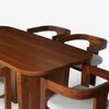 Attica Solid Wood Dining Table with Four Chairs and Bench in White Colour