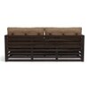 Raymond 3 Seater Wooden Sofa in American Walnut Finish & Safari Brown Colour