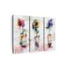 Truss White Pieces Rustic Colorful Flowers Floral Canvas Wall Prints Set of 3 Multicolor Matte