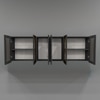 Aluminium Black Profile 6 Brown Tinted Glass Handless Shutters Wall Cabinet In Slate Grey Finish
