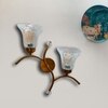 Devansh Metal Electric Wall Light in Gold Colour with Clear Shade Count of 2 Lights