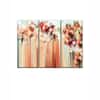 Truss Orange Coloured Pieces Floral Abstract Canvas Canvas Wall Prints Set of 3 Multicolor Matte