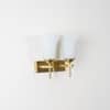 AURORA Modern Brass Wall Light with Frosted White Glass Shades