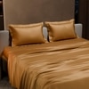 Stoa Paris Double Bedsheet with 2 Pillow Covers sheet with Eternal Glow Gold