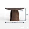 Scandinavian Okara Round Dining Table Walnut Finish