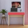 Primera Kids Study Desk with Drawer in Light Woodgrain Finish Strawberry Pink Colour