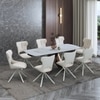 Aeris Ceramic 6 to 8 Seater Extendable Dining Table With 6 Tulip Dining Chair