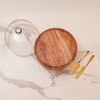 Ireka Homes Party Bell Acacia Wood Cake Stand with Glass Dome