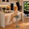 Doe Buck Linon Adjustable Bar Stool in Sage Colour with Chrome Base